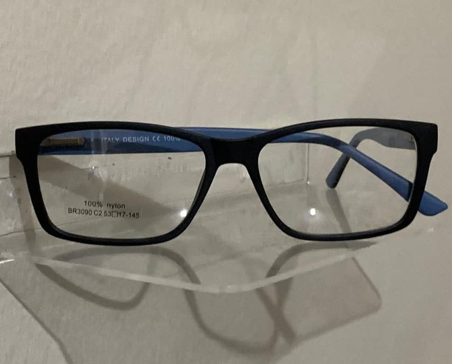 Aro acetato preto com azul na parte interna | AC0001