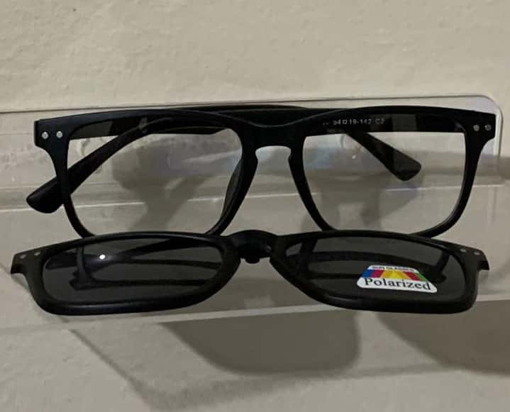 Aro fibra preto com clip on de sol (2 em 1) | FB0001