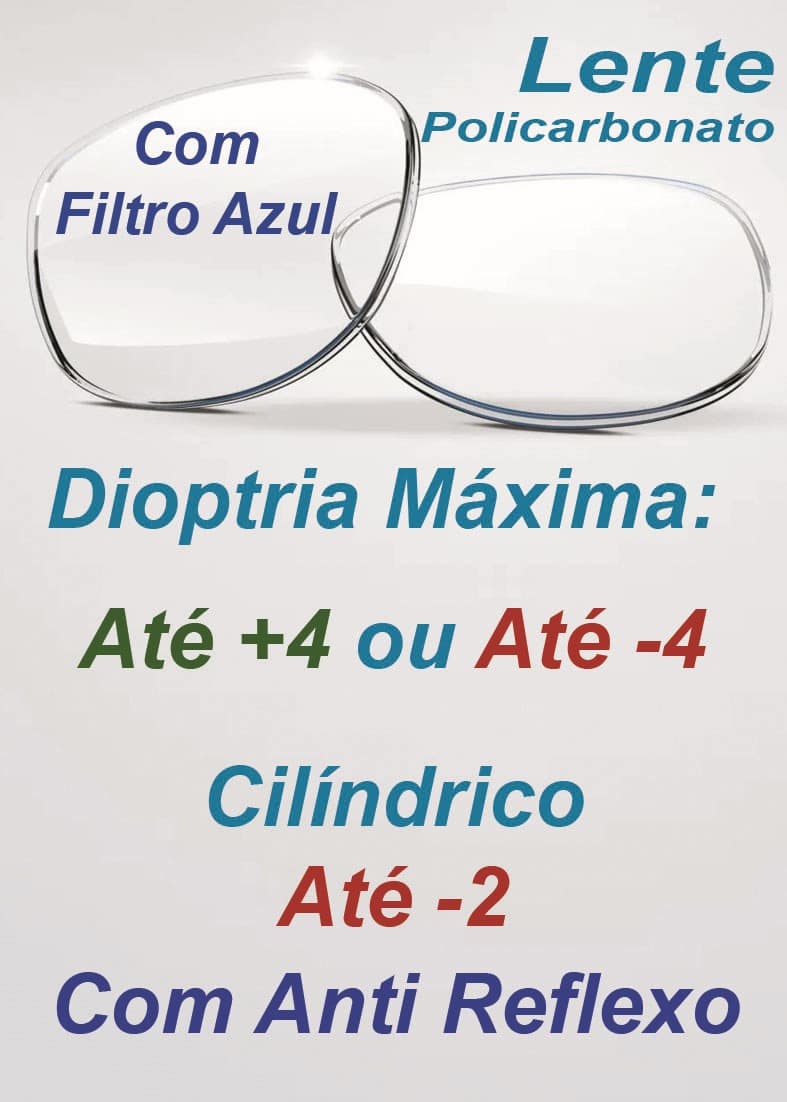 L16- Lente de Policarbonato com Filtro Azul