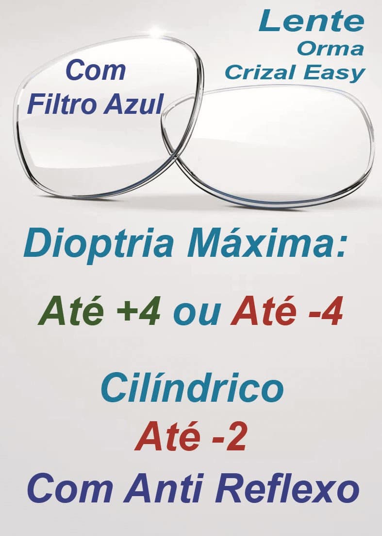 L2- Lente Orma Crizal Easy com Filtro Azul