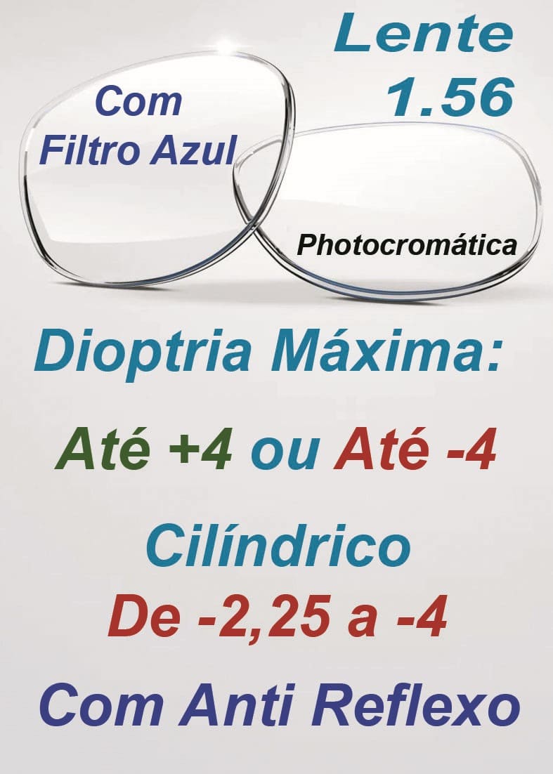 L12- Lente 1.56 Photocromática com Filtro Azul