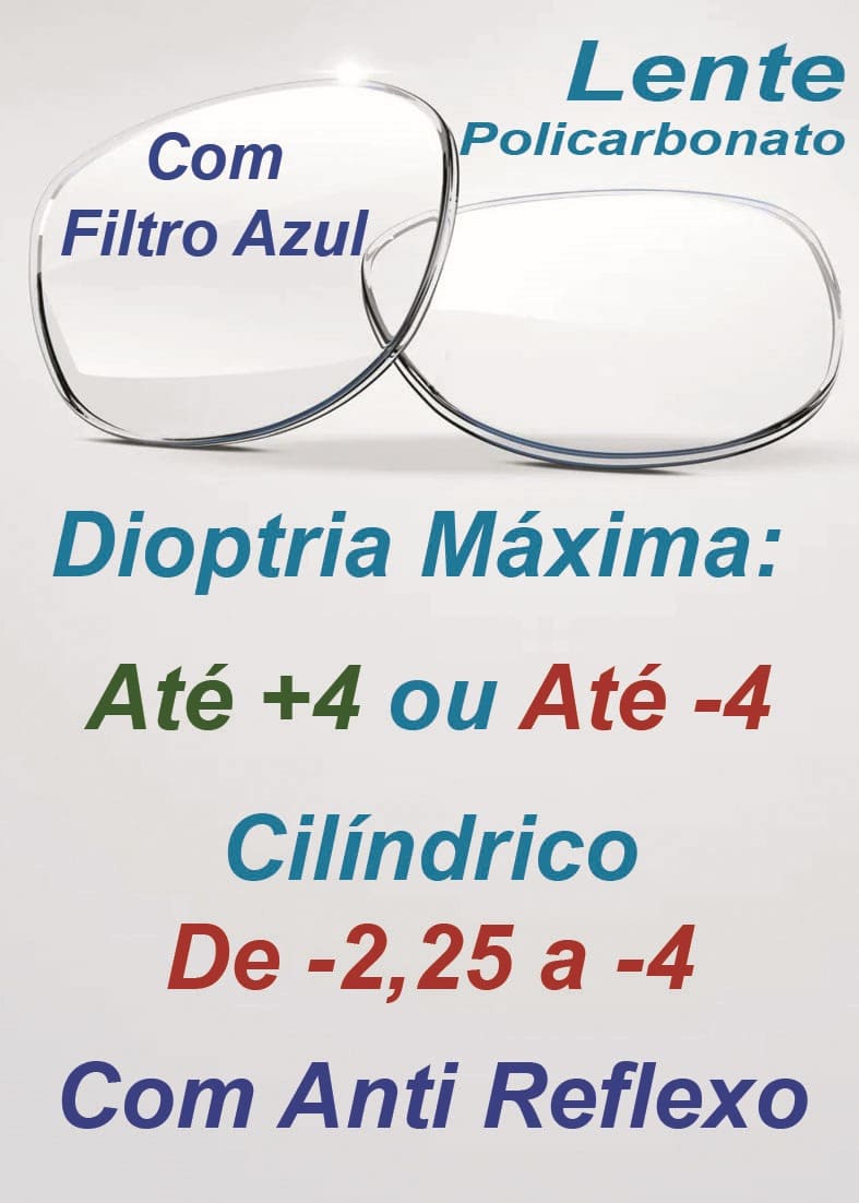 L17- Lente de Policarbonato com Filtro Azul