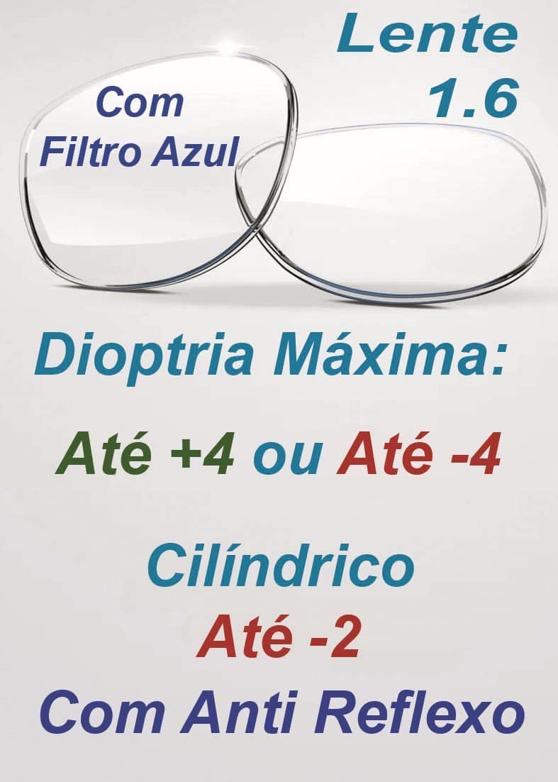 L21- Lente 1.6 com Filtro Azul