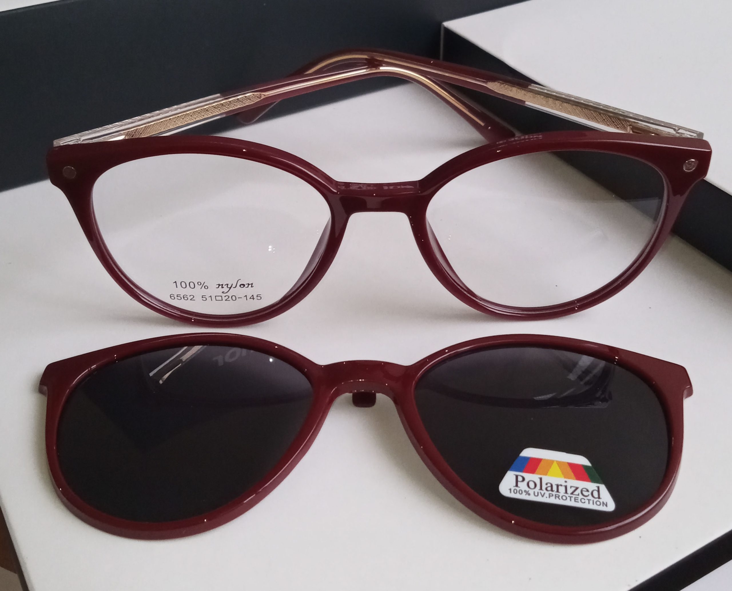 Armação Com Clip On Vinho. | FA0001