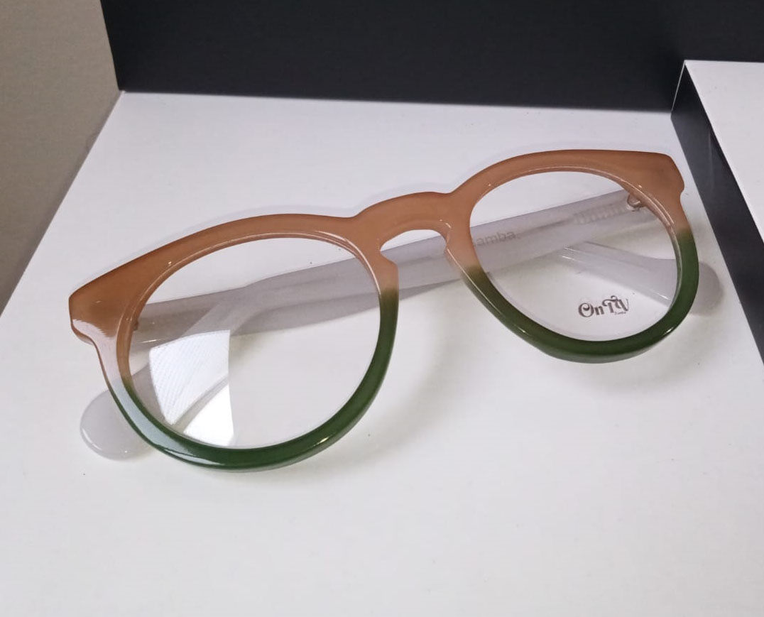 OnTV SAMBA Acetato Alta qualidade Âmbar e Verde haste Branca. | AOTVS 0003