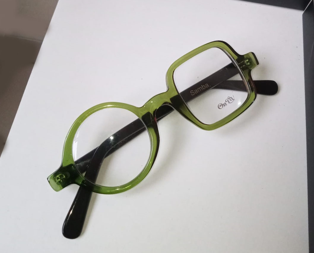 OnTV SAMBA Acetato Alta qualidade Bi forma INOVADORA Translúcida Verde com haste Verde. | AOTVS 0006