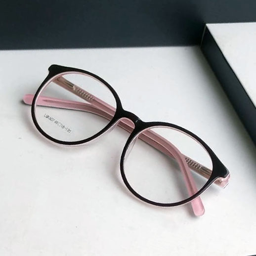 Acetato Redondo Rosa e Preto | AB0013