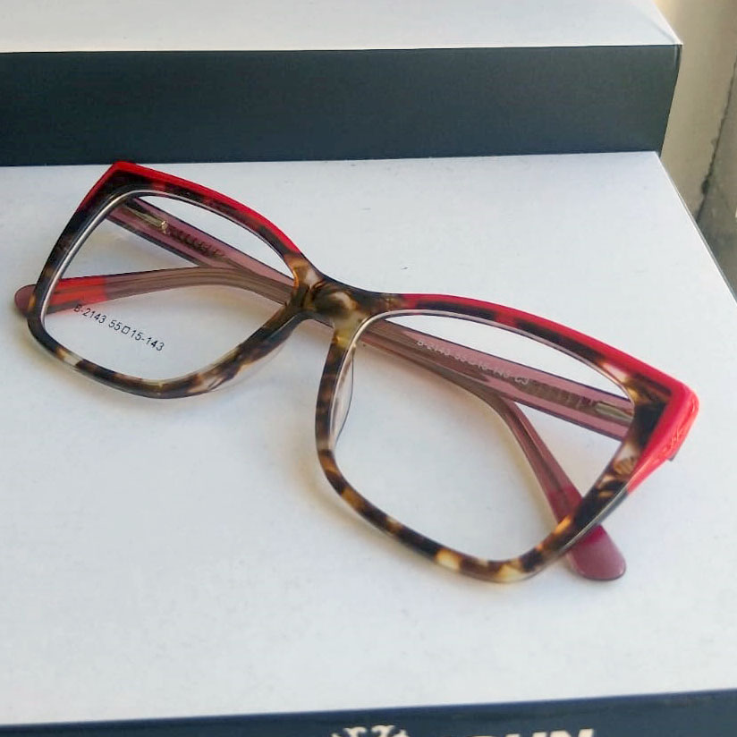 Acetato tartaruga com detalhe em vermelho | AB0010